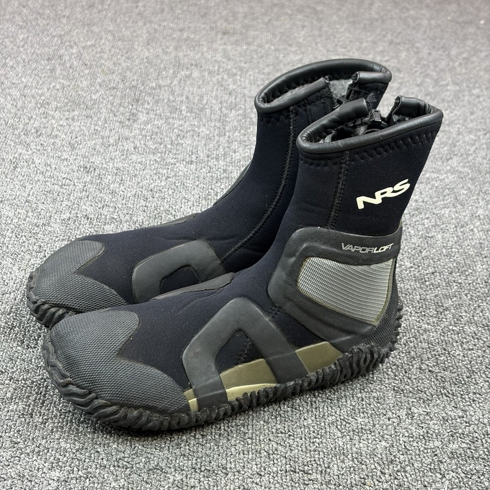 NRS Vapor Loft Black/Gray Paddle Side Zip Water Wet-Shoes Boots Size 8